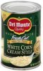 Del Monte corn white, cream style Calories