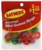 Sathers gummi rings mini, assorted Calories