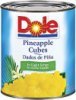 Dole Canned Fruit pineapple cubes in light syrup #10 Calories