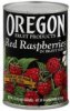 Oregon Fruit Products red raspberries in heavy syrup Calories