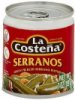 La Costena serrano peppers green pickled Calories