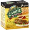 Sunshine Burgers veggie burgers original Calories