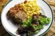 macaroni and cheese loaf, chicken, pork and beef