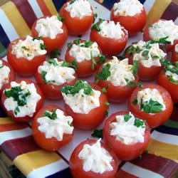 Creamy Shrimp Stuffed Cherry Tomatoes