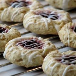 Tyler's Raspberry Thumbprints with White Chocolate Glaze