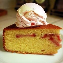 Cornmeal Strawberry Cake