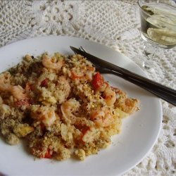 Greek Rice and Shrimp Bake With Feta Crumb Topping