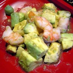 Avocado and Prawns in Wasabi