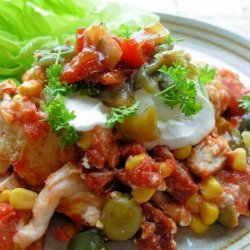 Smoky Chicken and Chorizo Mexican Enchilada Baked Casserole