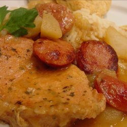 Smothered Pork Chops and Sausage