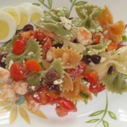 Greek Pasta Salad with Shrimp & Olives