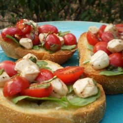 Cherry Tomato, Bocconcini and Basil Bruschetta