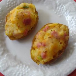Ham and Cheese Stuffed  Potatoes