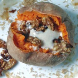 Roasted Whole Sweet Potatoes With Maple Ginger Topping