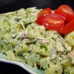 Potato Chicken Salad with a Basil Parsley Mayonnaise