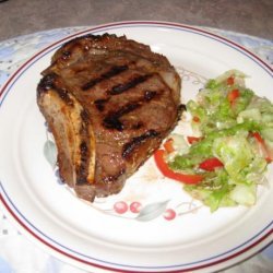 Grilled Rib Eye Steak & Red Onions