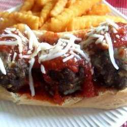 Cheesy Volcano Meatball Sandwiches