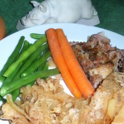 Crock Pot Pork Roast with Apples and Sauerkraut