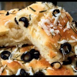 Focaccia Bread Herbed With Black Olive & Fresh Rosemary