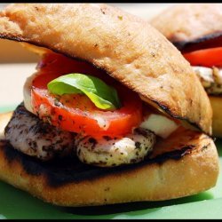 Grilled Chicken Sandwiches With Mozzarella, Tomato and Basil