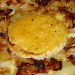 Molten French Camembert Potato Gratin With Bacon and Onions