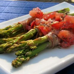 Asparagus Prosciutto Bundles W/Tomato Dressing