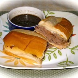 Roast Beef Dip Sandwich With Herbed Garlic Au Jus