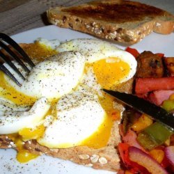 British Breakfast in Bed - Boiled Eggs and Marmite Soldiers