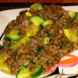 Lentil and Bulgur Pilaf With Green and Yellow Squash