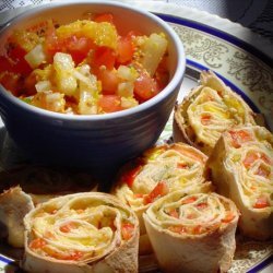 Baked Tortilla Wheels With Pineapple Salsa