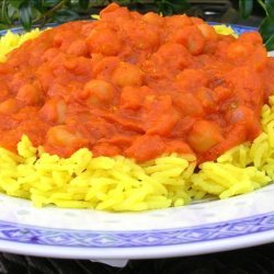 Chickpea Curry (Indian Style) over Basmati Rice