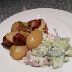 Creamy Cucumber & Sweet Onion Salad W/Dill Horseradish Dress