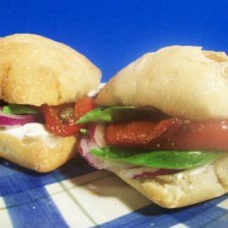 Barefoot Contessa's Roasted Pepper and Goat Cheese Sandwiches