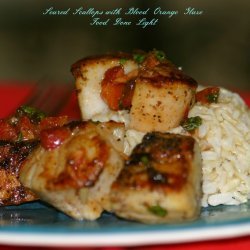 seared orange scallops