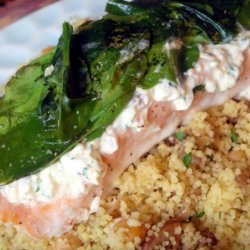 Salmon With Cream Cheese, Spinach & Garlic