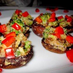 Broccoli Stuffed Baby Portabella Mushrooms