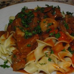 Beef in Red Wine Mushroom Sauce