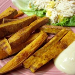 Kumara (Sweet Potato) Wedges With Mustard and Lime Yogurt