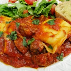 Ravioli and Meatball Bake