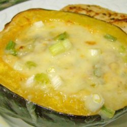 Roasted Corn Pudding in Acorn Squash