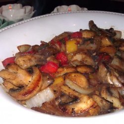 Acadia's Mushroom Pepper Onion Stir Fry