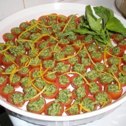 Lemon-Walnut Pesto Stuffed Cherry Tomatoes