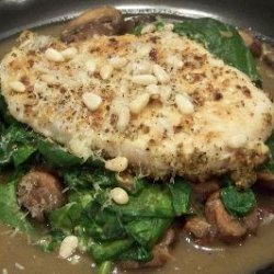 Garlic Mushroom Wine Sauced Chicken and Spinach S