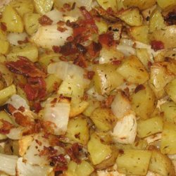 Yukon Gold Roasted Potatoes With Bacon, Onion and Garlic