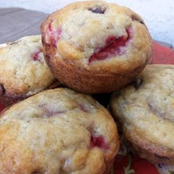 Strawberry-Banana Chocolate Chip Muffins