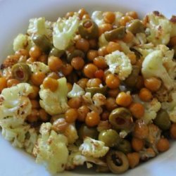 Roasted Cauliflower, Chickpeas, and Olives