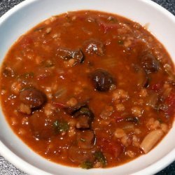 Crock Pot Mushroom, Barley & Parsley Chowder