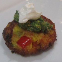 Indian Potato Cakes (Aloo Tikki) With Cilantro Chutney Yogurt