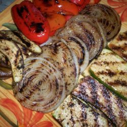 Grilled Zucchini, Onions, and Red Peppers