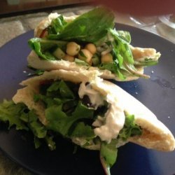 Chickpea Salad on Whole Wheat Pitas